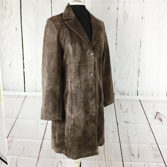 LINEA by LOUIS DELL'OLIO Brown Suede Long Leather - Picture 2 of 7